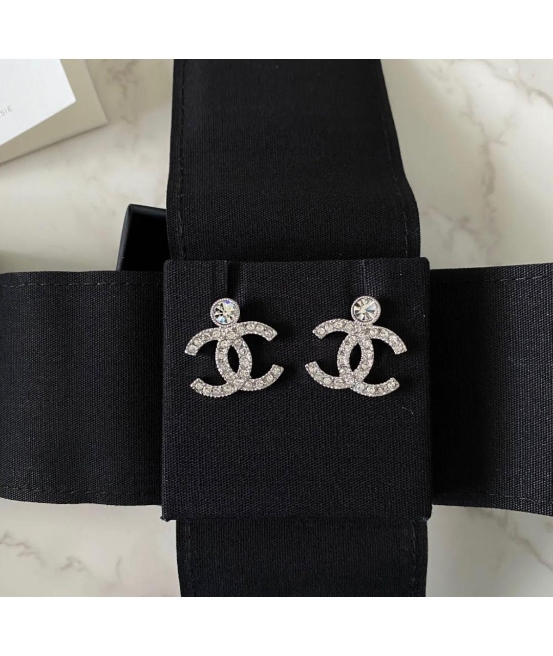 CHANEL Серебряные металлические серьги, фото 2