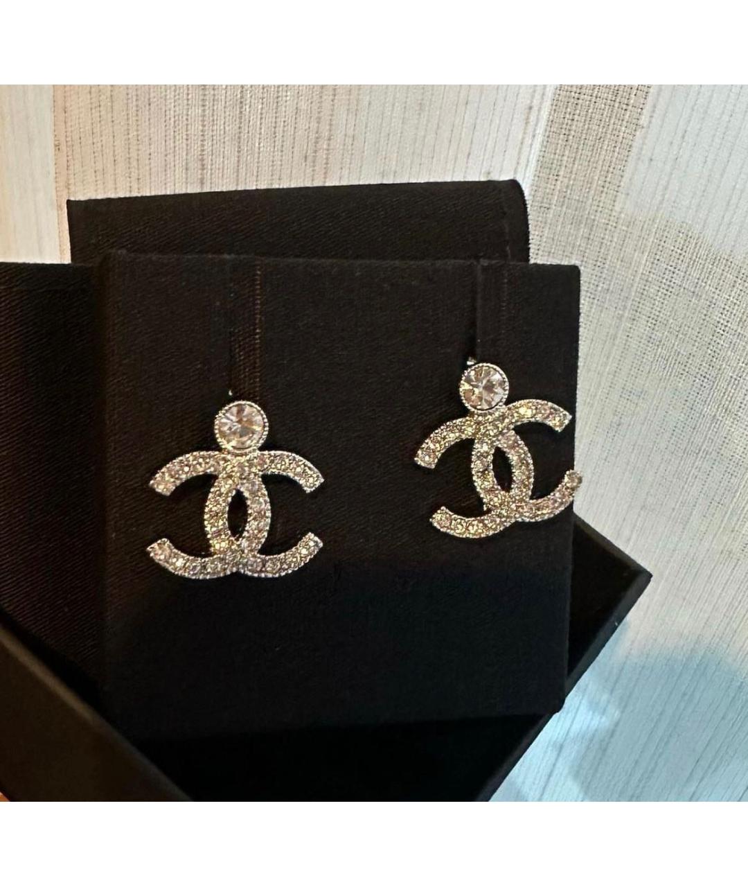 CHANEL Серебряные металлические серьги, фото 4