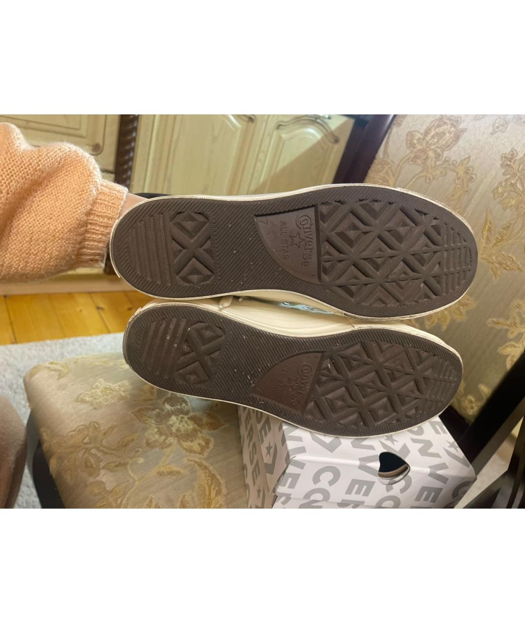 CONVERSE Бежевые текстильные кеды, фото 9