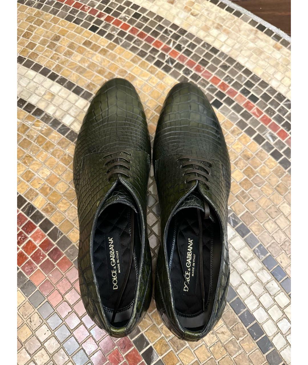DOLCE&GABBANA Зеленые туфли из экзотической кожи, фото 3