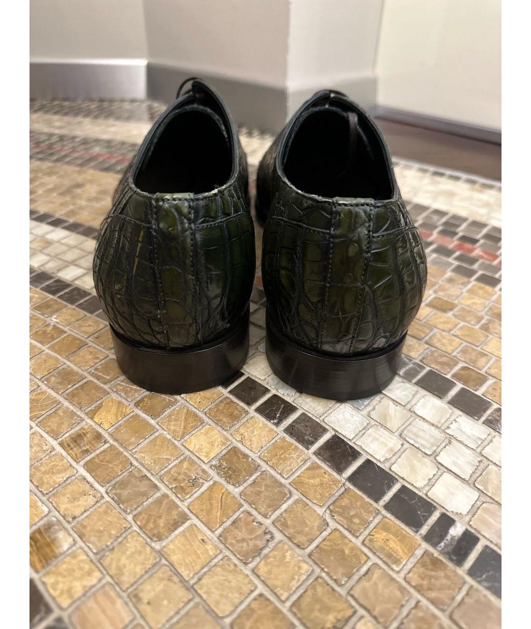 DOLCE&GABBANA Зеленые туфли из экзотической кожи, фото 4