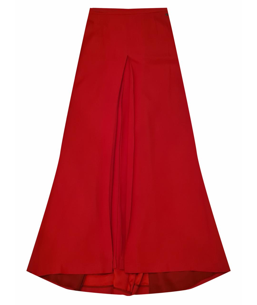 GIANFRANCO FERRE Красная ацетатная юбка макси, фото 1