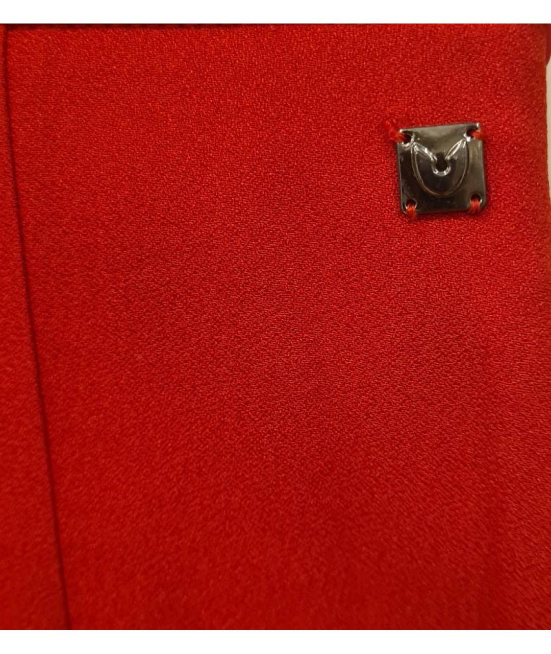 GIANFRANCO FERRE Красная ацетатная юбка макси, фото 4
