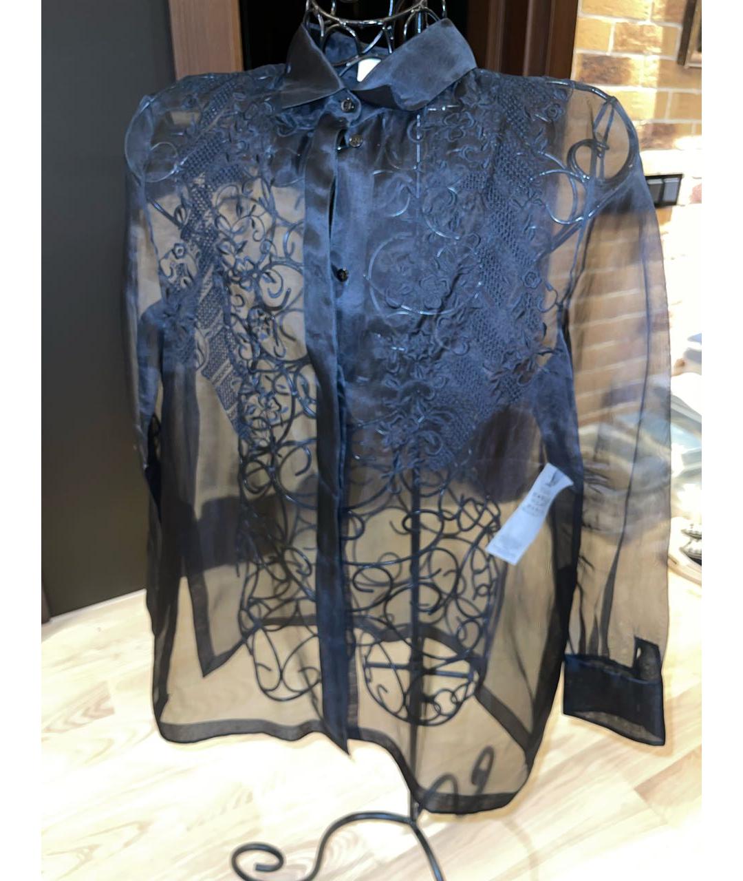 VALENTINO Черная шелковая блузы, фото 5