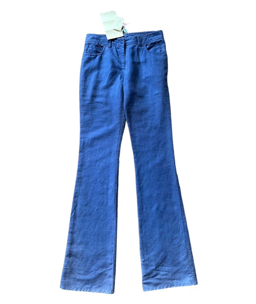 EMILIO PUCCI Голубые льняные брюки узкие, фото 5