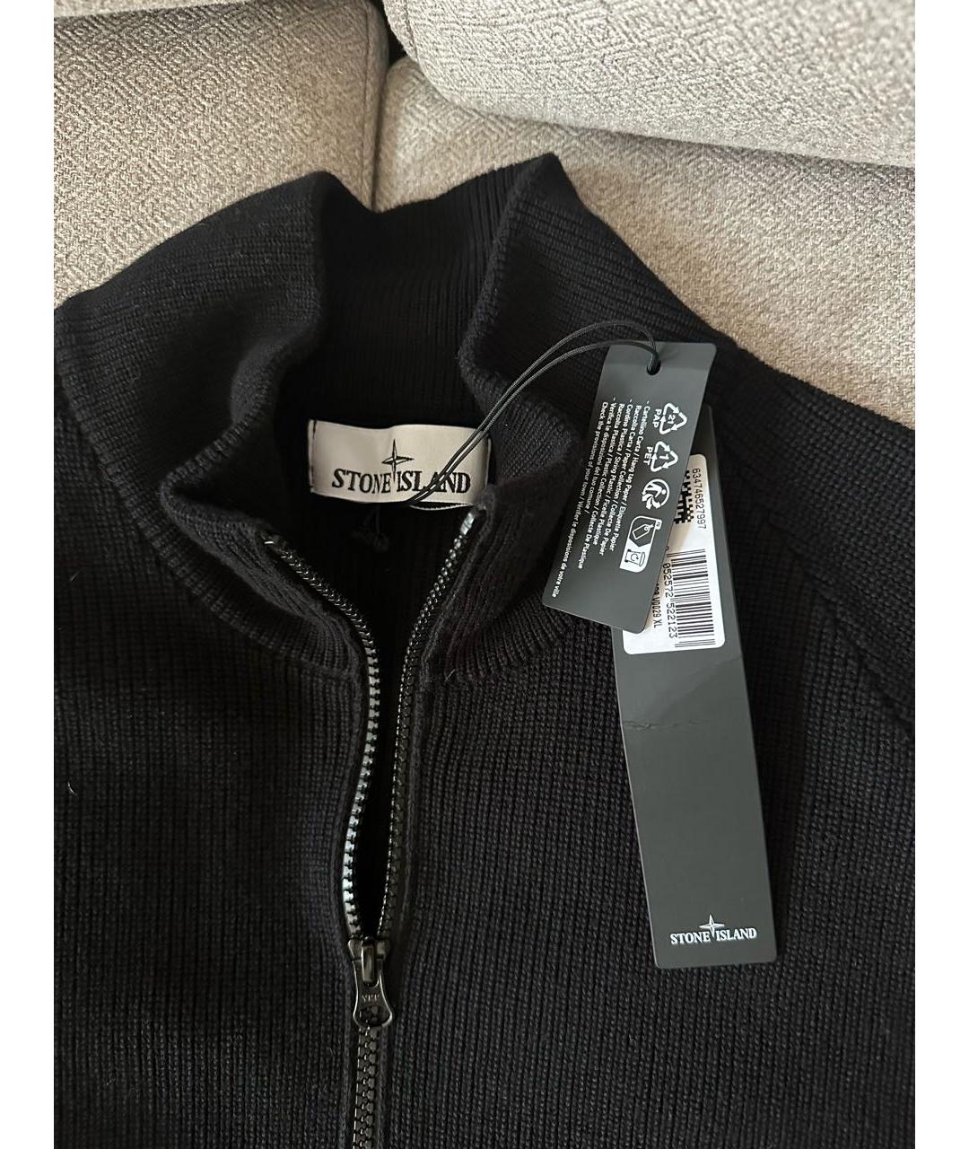 STONE ISLAND Черный хлопковый джемпер / свитер, фото 7