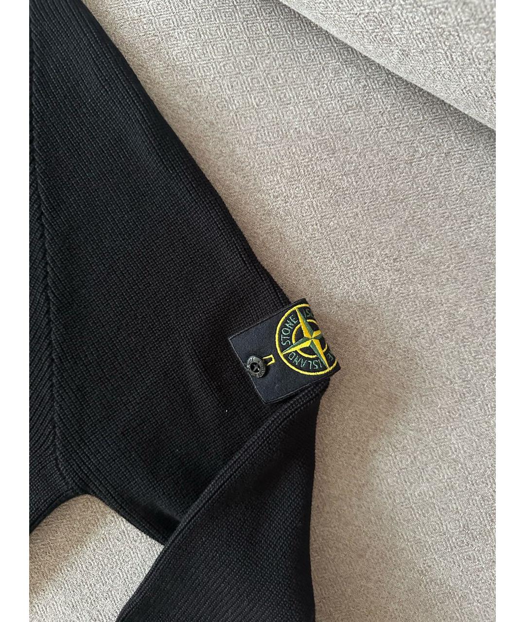 STONE ISLAND Черный хлопковый джемпер / свитер, фото 6