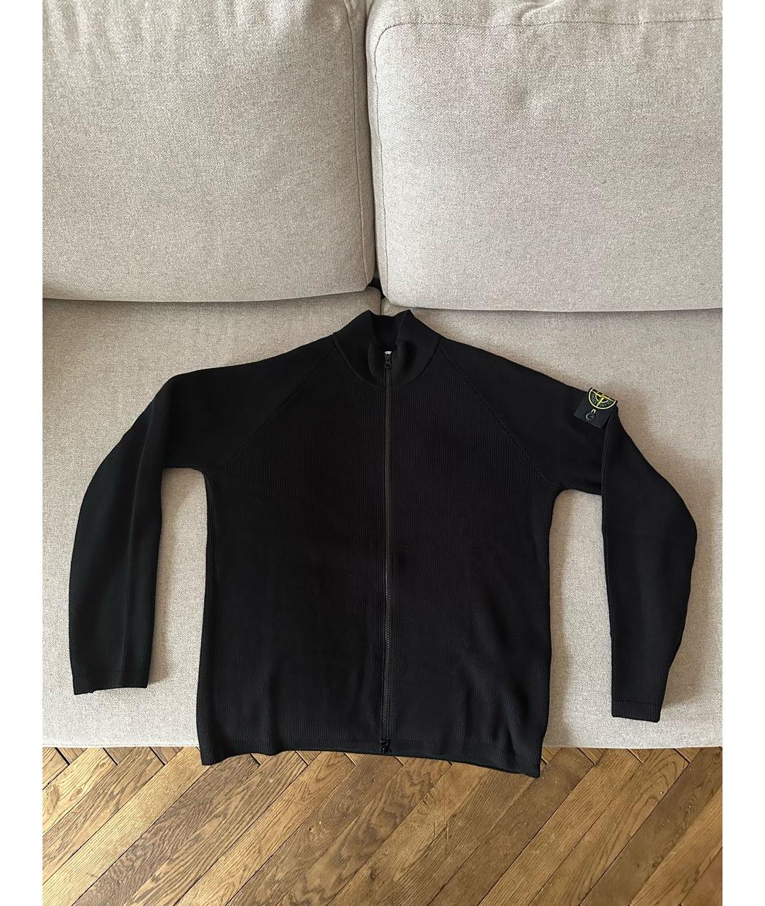 STONE ISLAND Черный хлопковый джемпер / свитер, фото 4