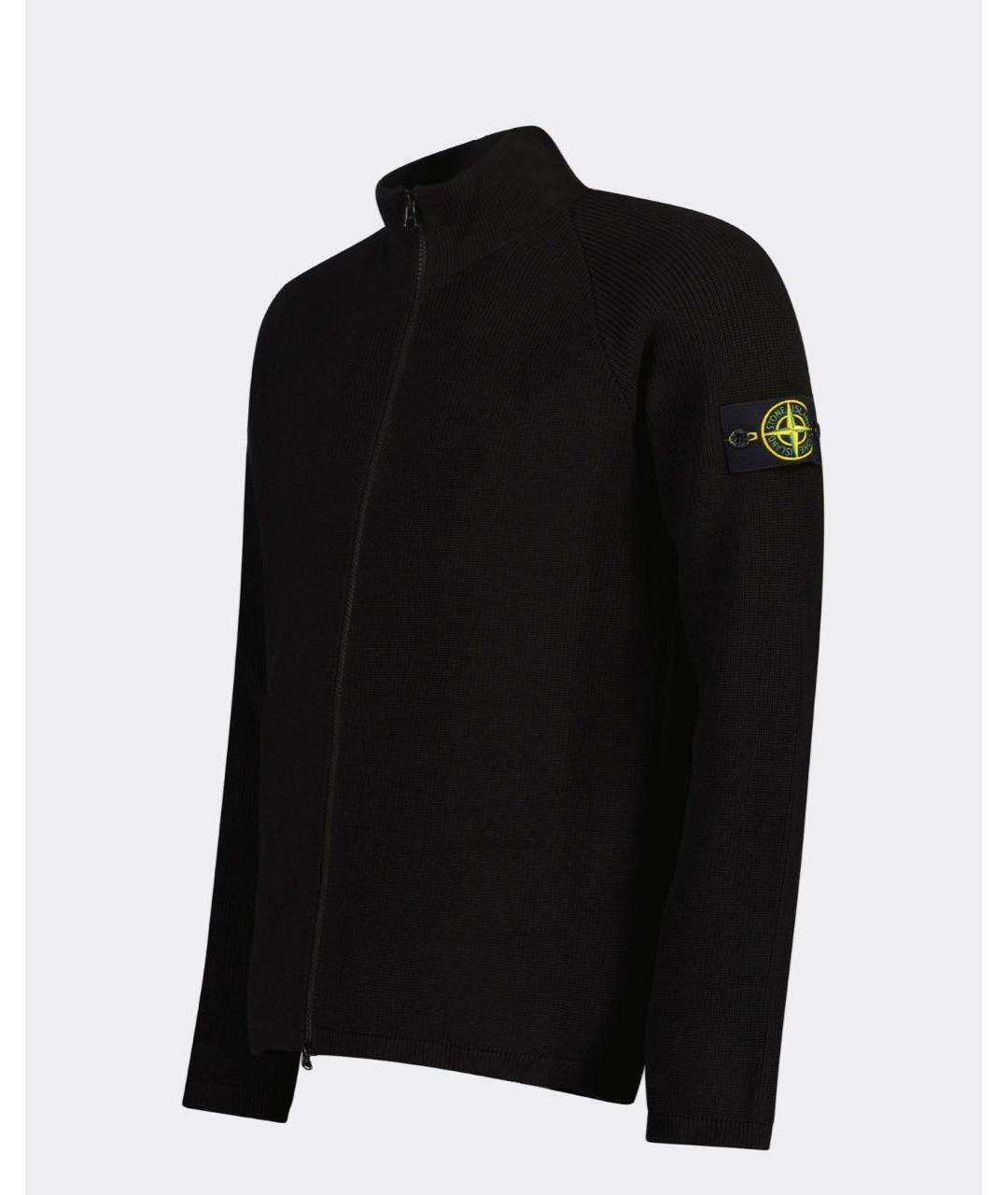 STONE ISLAND Черный хлопковый джемпер / свитер, фото 3
