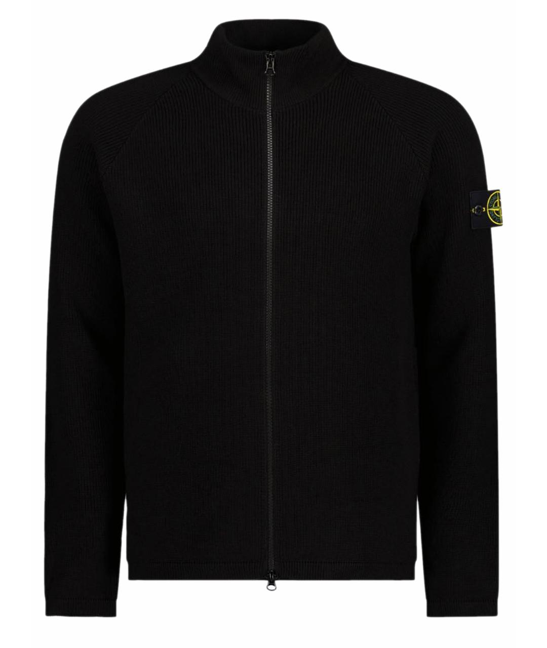 STONE ISLAND Черный хлопковый джемпер / свитер, фото 1