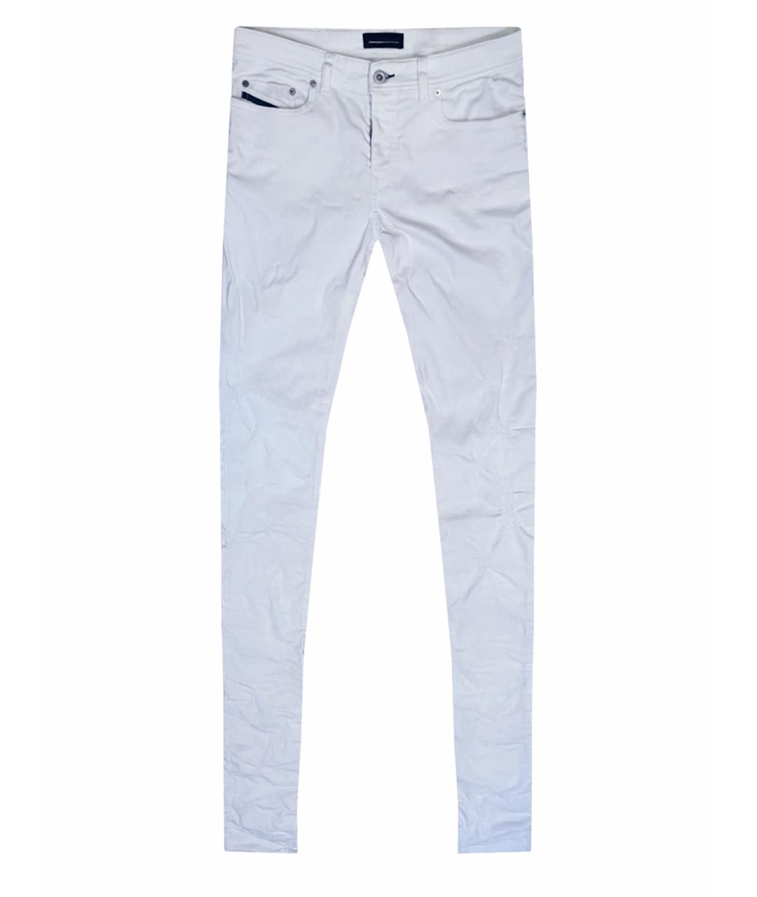 DIESEL BLACK GOLD Белые хлопко-эластановые джинсы скинни, фото 1