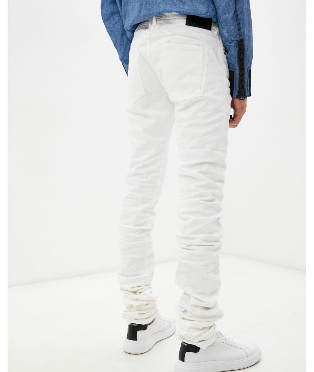 DIESEL BLACK GOLD Белые хлопко-эластановые джинсы скинни, фото 6