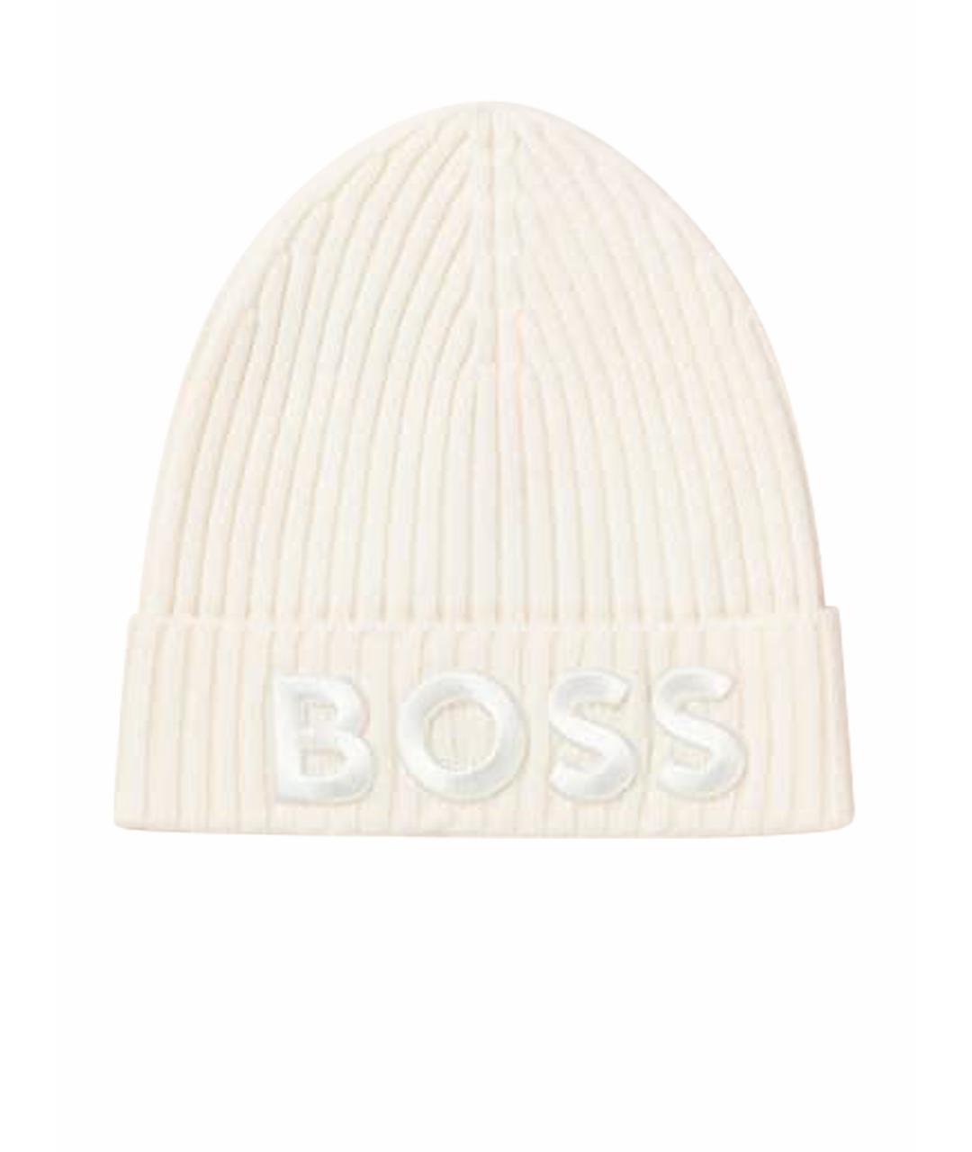 HUGO BOSS Белая шерстяная шапка, фото 1
