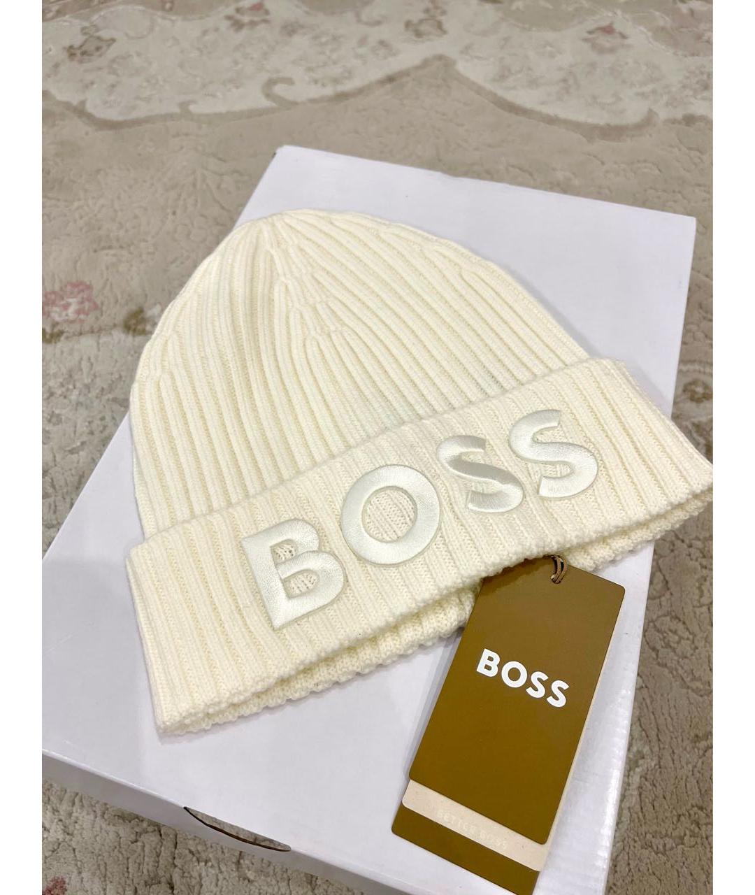 HUGO BOSS Белая шерстяная шапка, фото 2