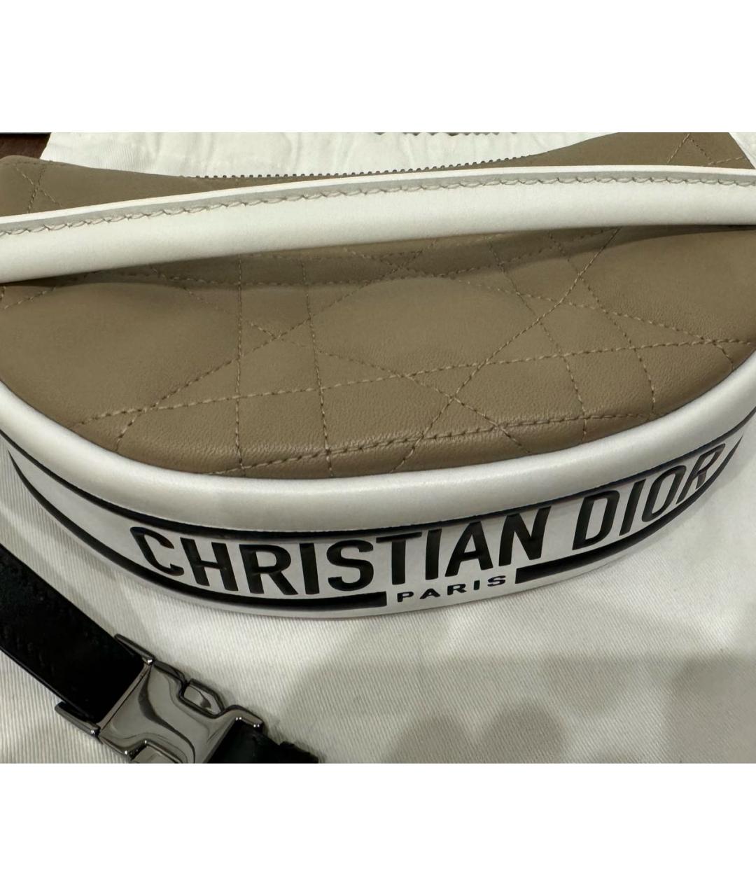 CHRISTIAN DIOR PRE-OWNED Бежевая кожаная сумка через плечо, фото 2