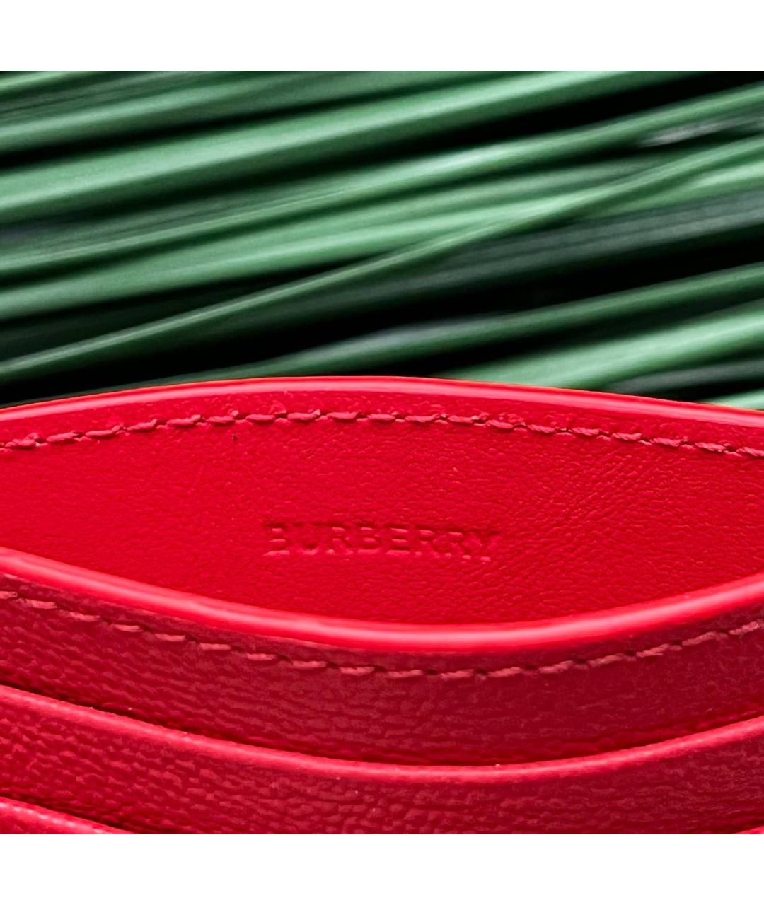 BURBERRY Красный кожаный кардхолдер, фото 3