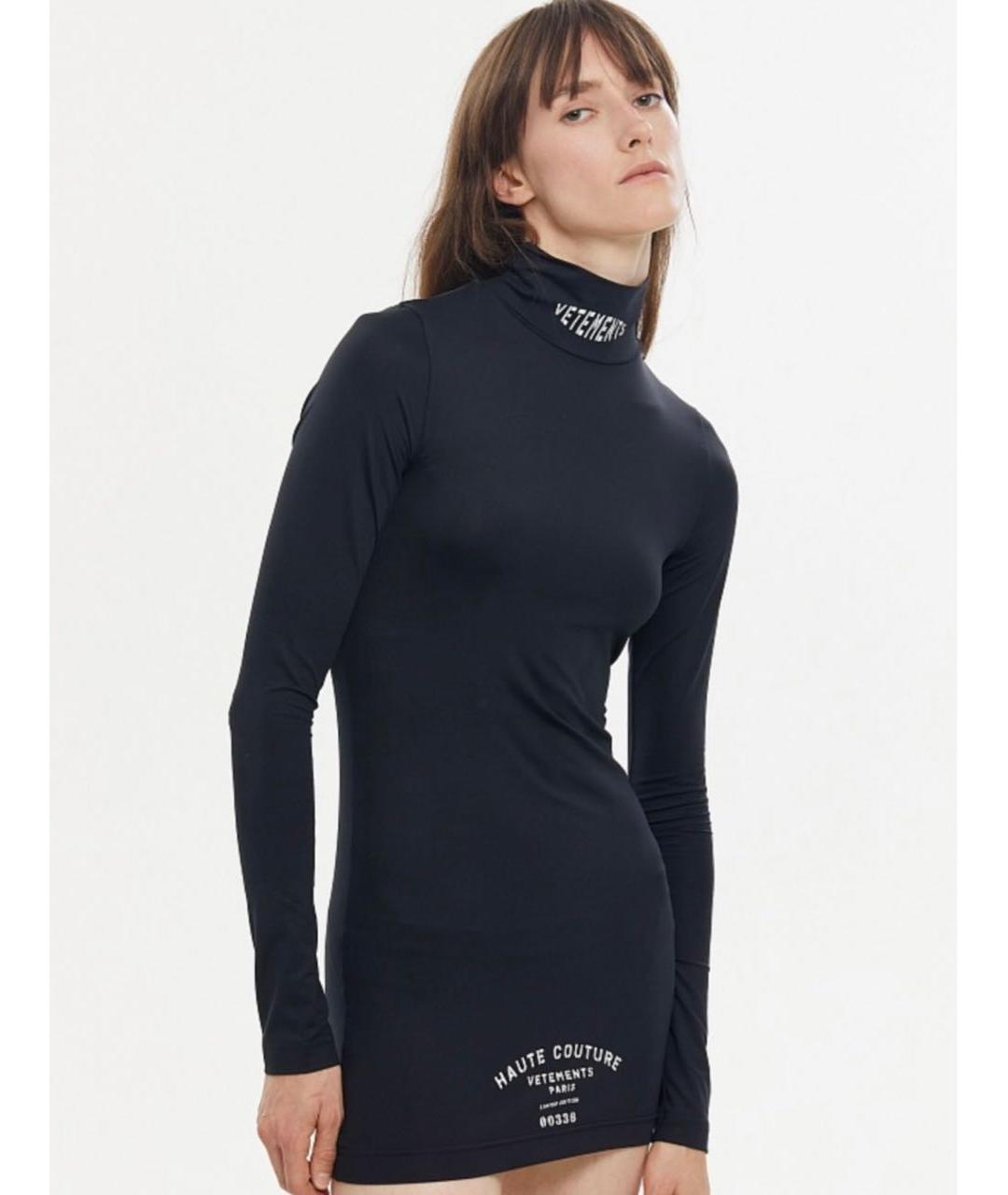 VETEMENTS Черное полиамидовое коктейльное платье, фото 4