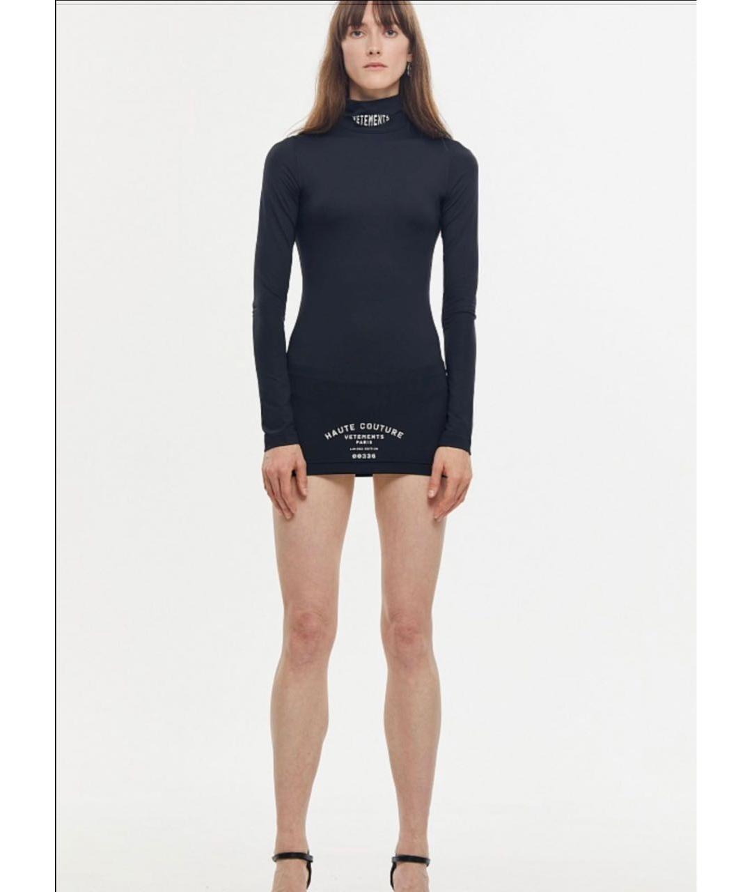 VETEMENTS Черное полиамидовое коктейльное платье, фото 8