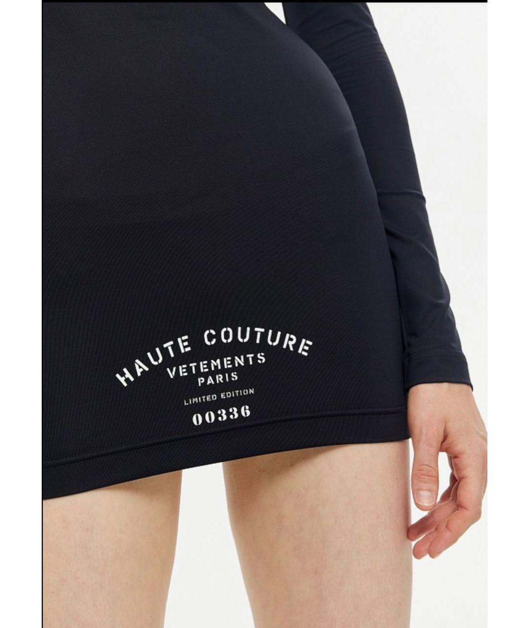 VETEMENTS Черное полиамидовое коктейльное платье, фото 5