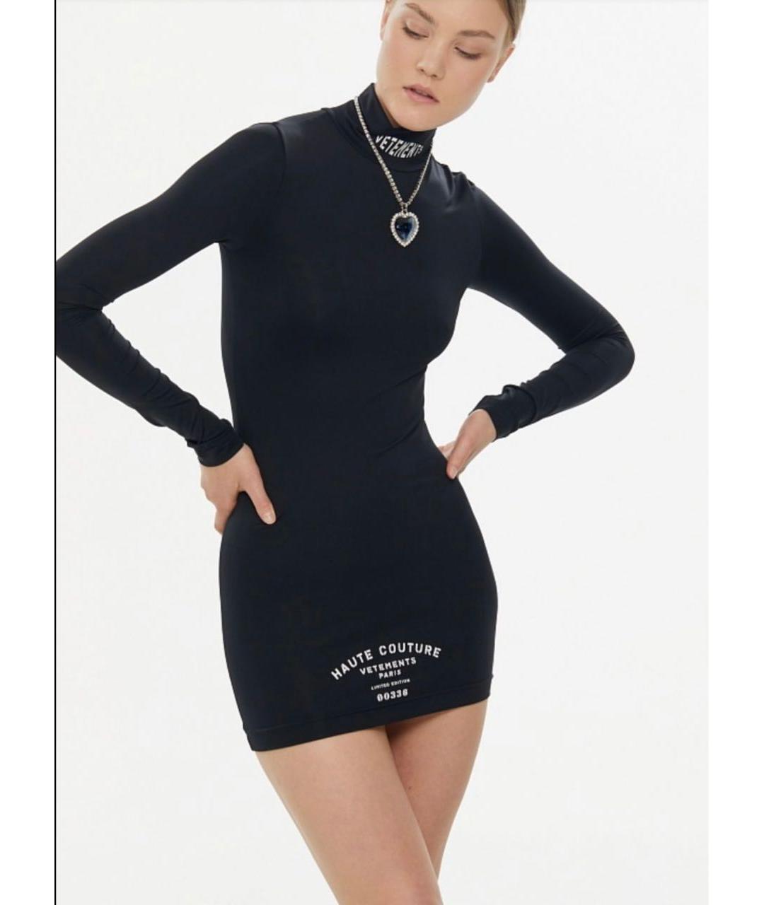 VETEMENTS Черное полиамидовое коктейльное платье, фото 3
