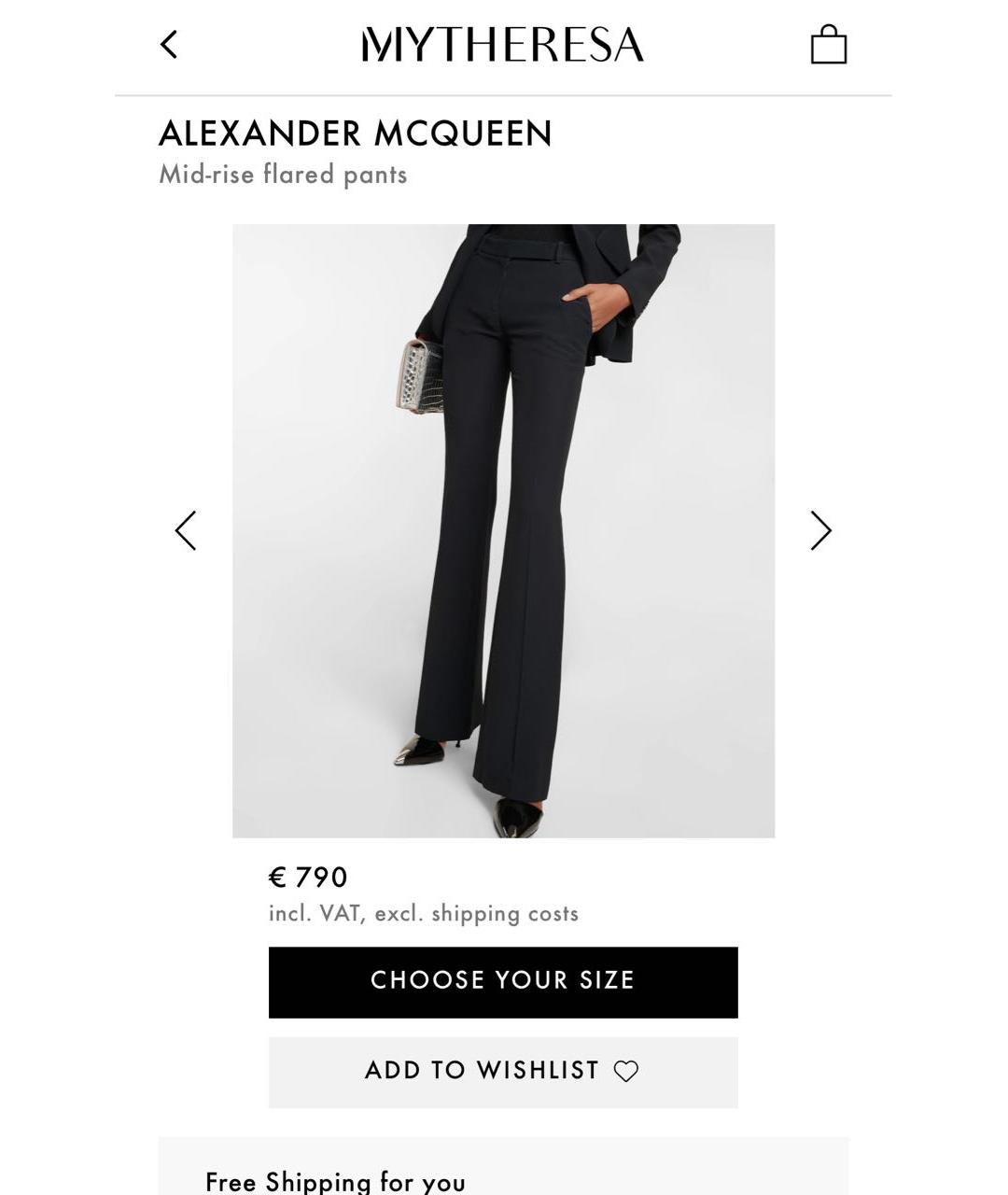 ALEXANDER MCQUEEN Черные вискозные прямые брюки, фото 6