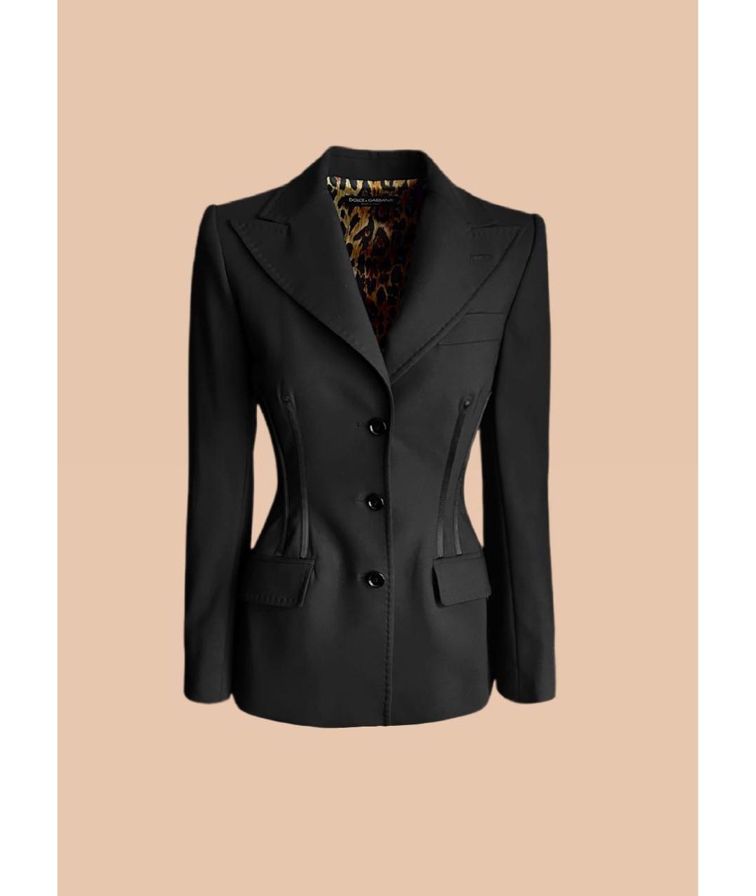 DOLCE&GABBANA Черный шерстяной костюм с брюками, фото 9