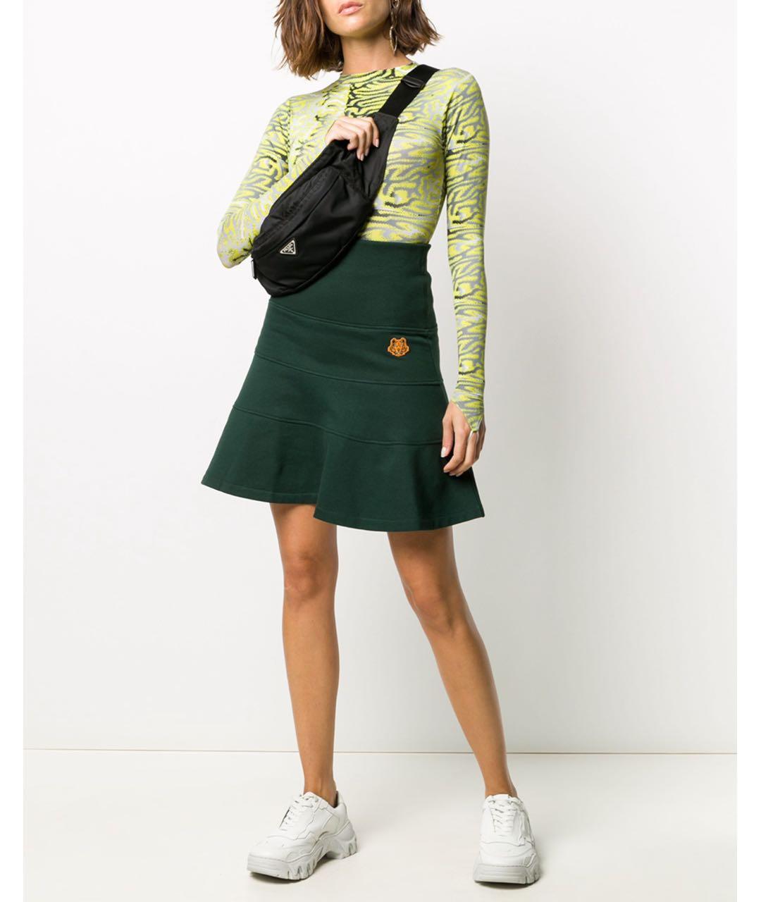 KENZO Зеленая хлопковая юбка мини, фото 2