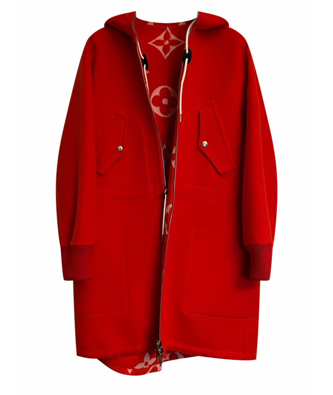 LOUIS VUITTON PRE-OWNED Красное шерстяное пальто, фото 1