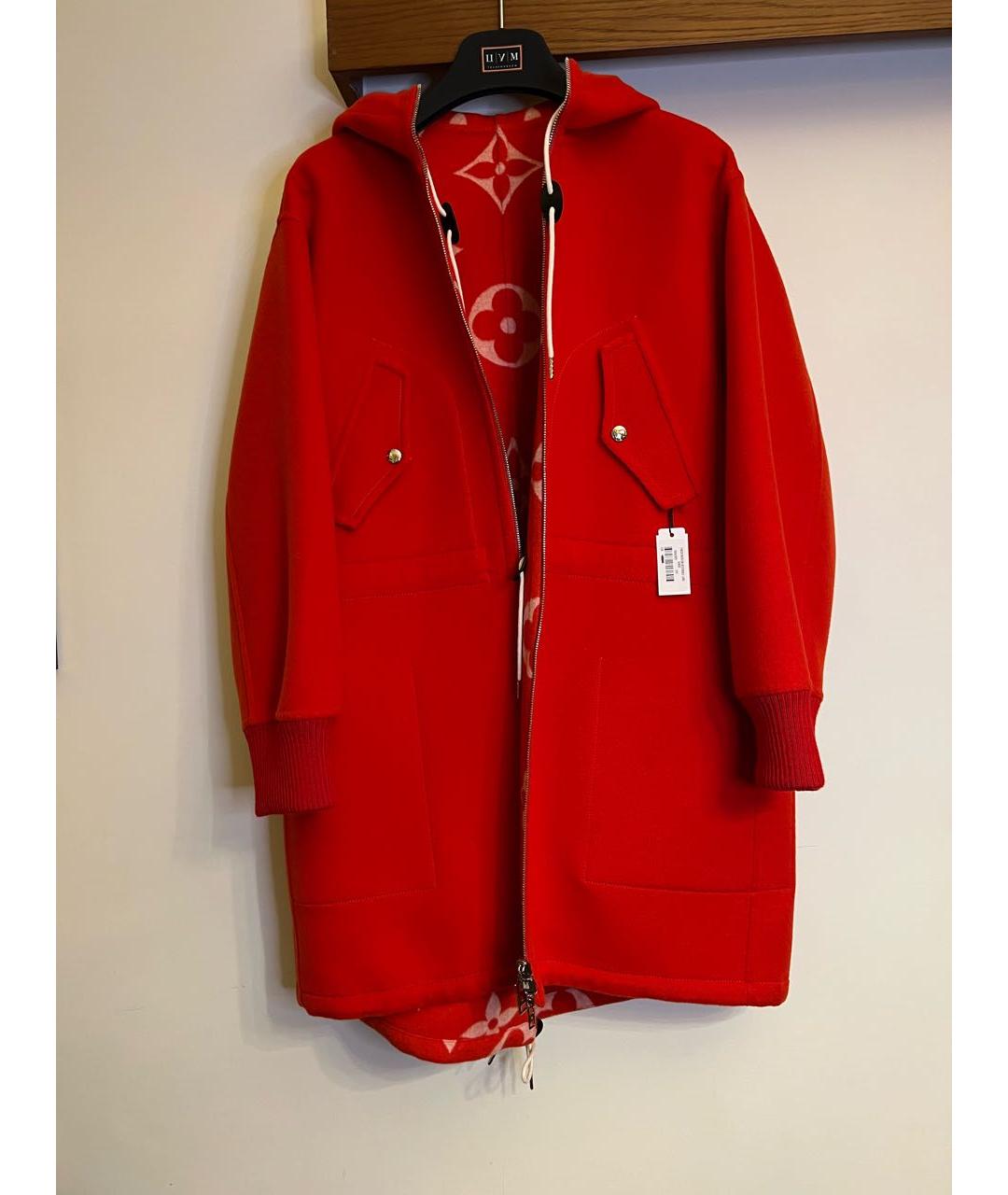 LOUIS VUITTON PRE-OWNED Красное шерстяное пальто, фото 9