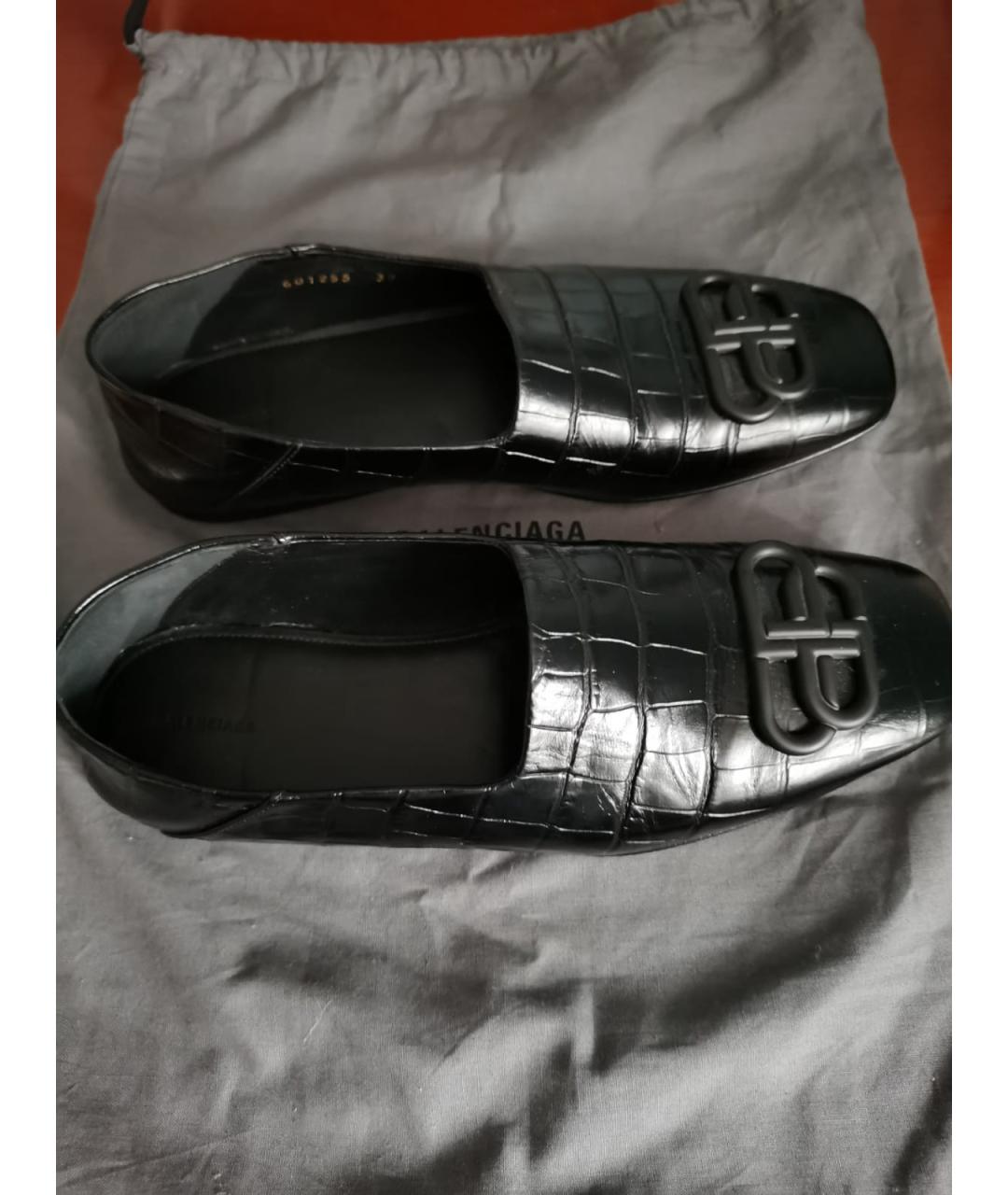 BALENCIAGA Черные кожаные лоферы, фото 5