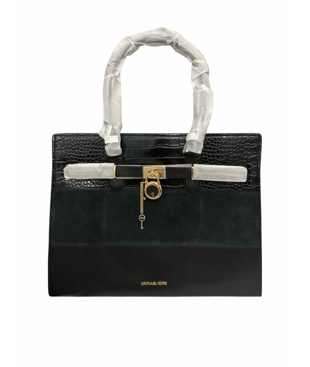 MICHAEL KORS Черная кожаная сумка тоут, фото 1