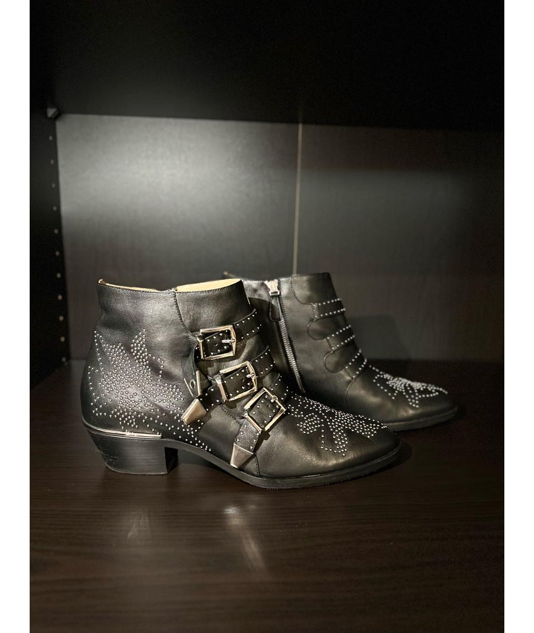 CHLOE Черные кожаные ботильоны, фото 5