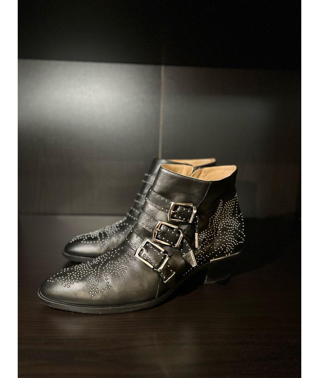 CHLOE Черные кожаные ботильоны, фото 2