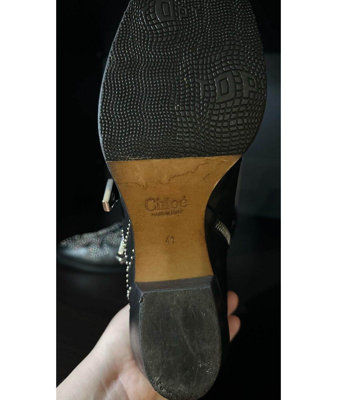 CHLOE Черные кожаные ботильоны, фото 3