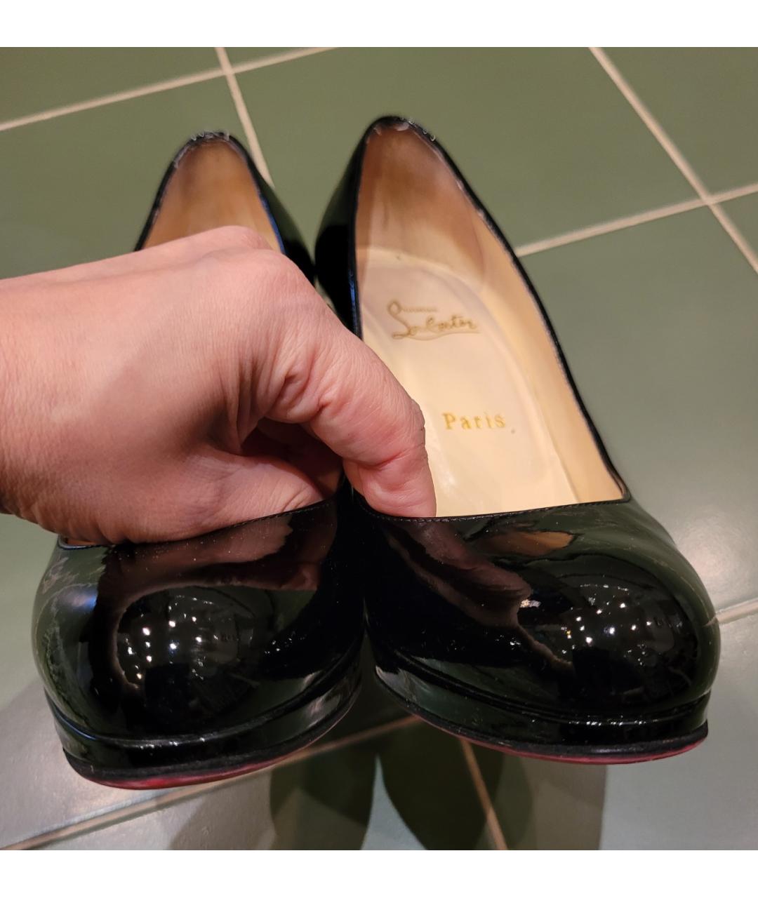 CHRISTIAN LOUBOUTIN Черные кожаные туфли, фото 3