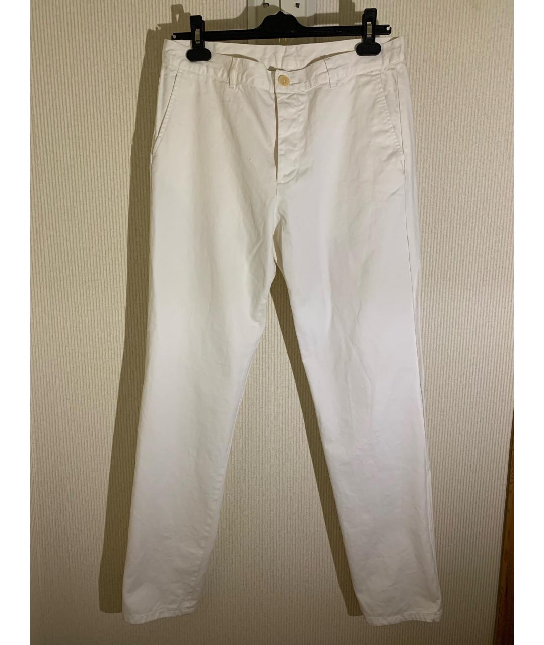 HELMUT LANG Белые хлопковые повседневные брюки, фото 7