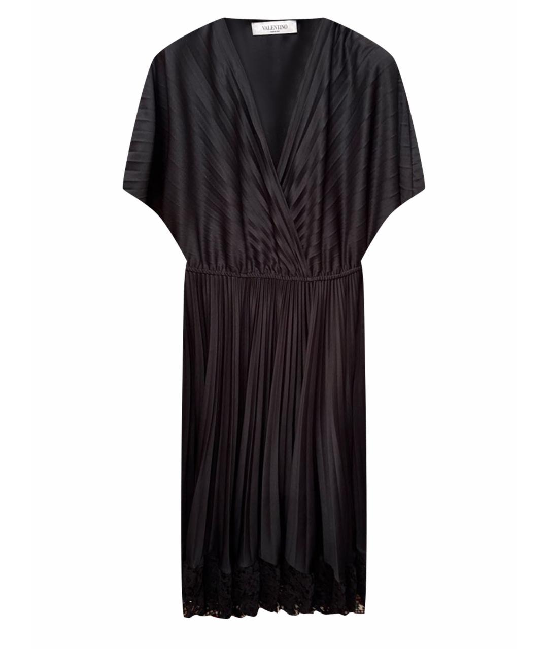 VALENTINO Черное вискозное повседневное платье, фото 1