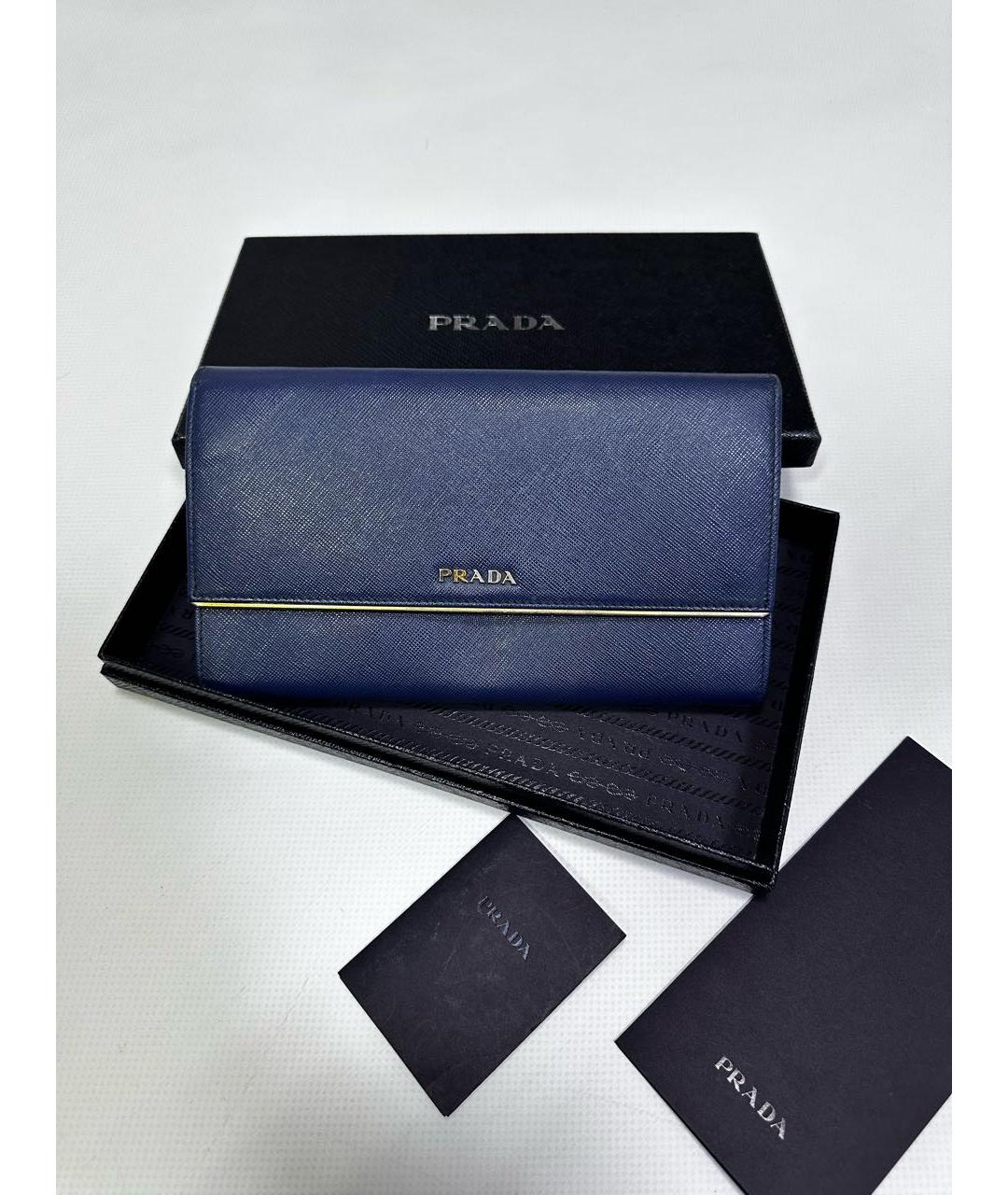 PRADA Синий кожаный кошелек, фото 9