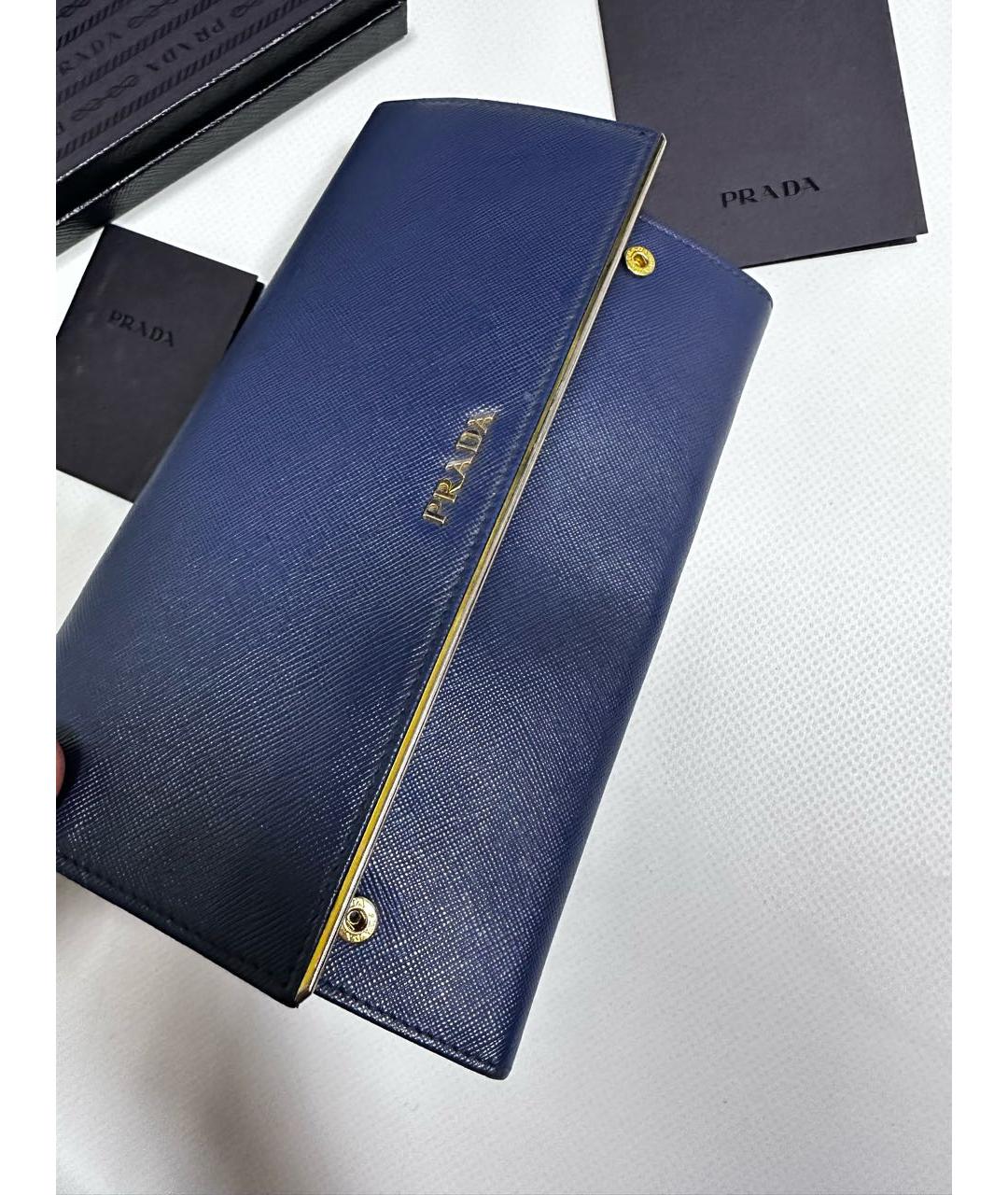 PRADA Синий кожаный кошелек, фото 6