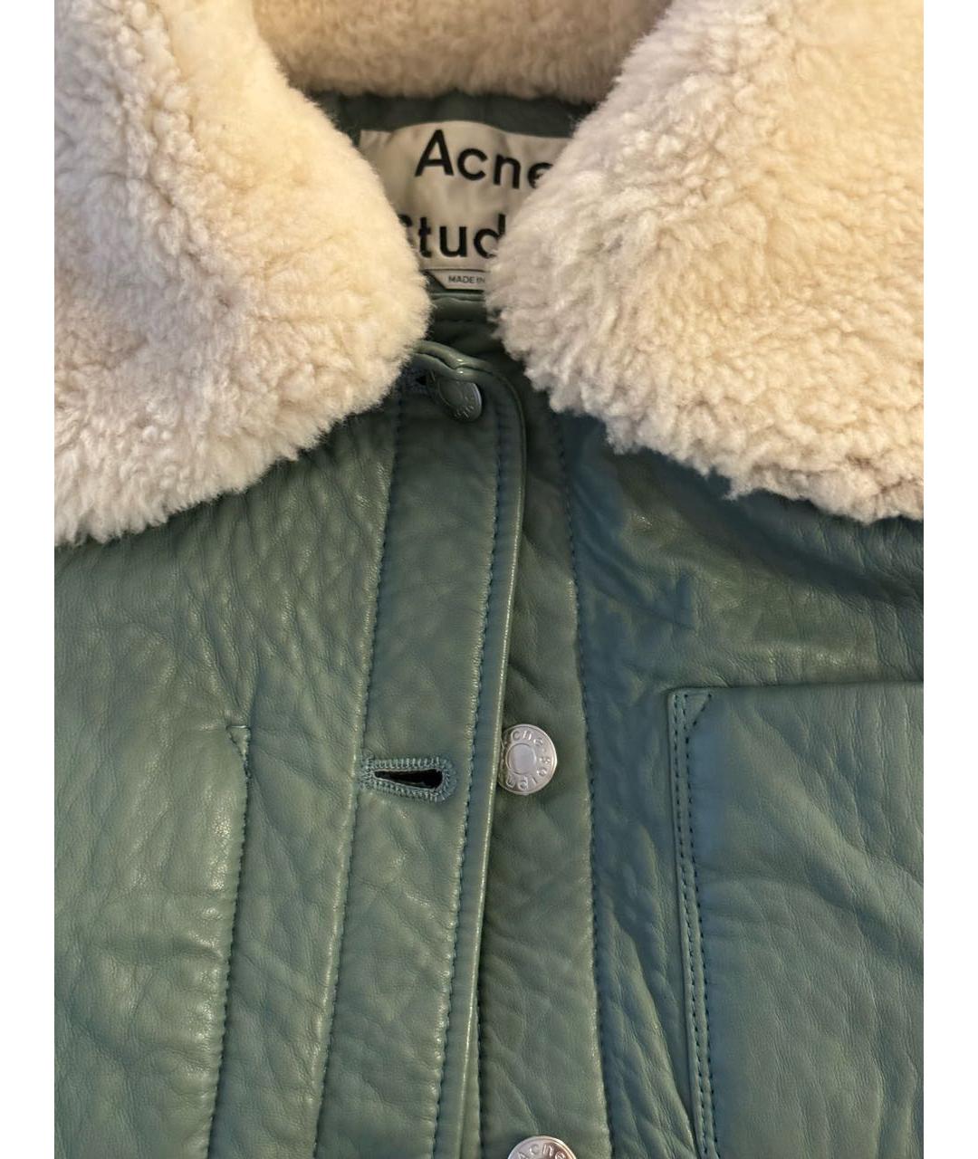 ACNE STUDIOS Хаки кожаная куртка, фото 4