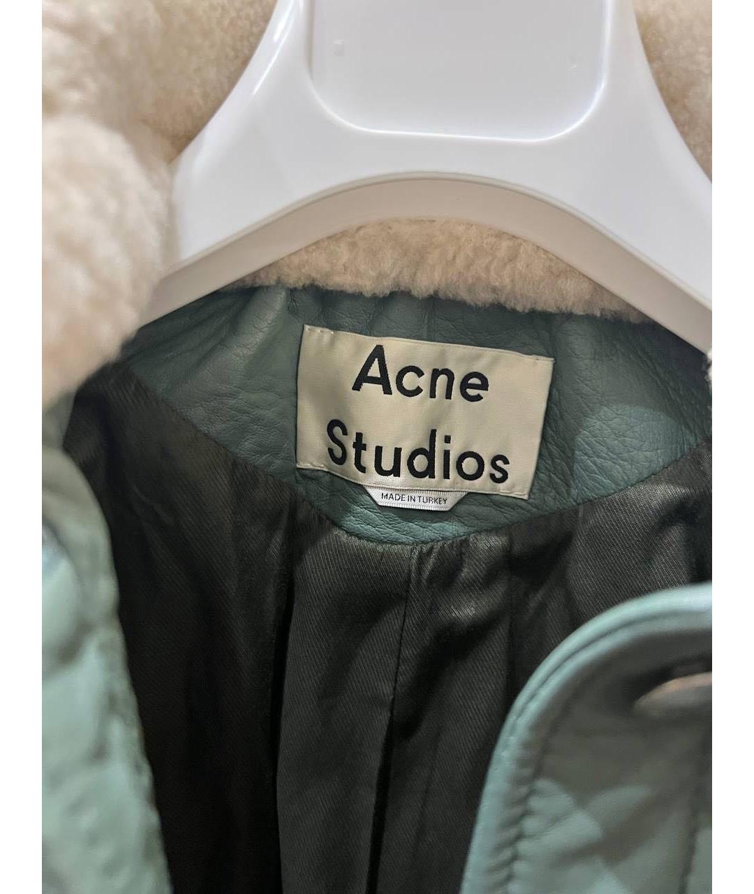 ACNE STUDIOS Хаки кожаная куртка, фото 3