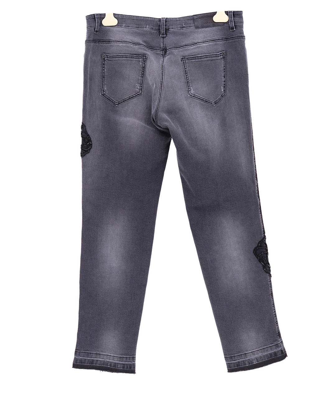 ERMANNO SCERVINO Черные хлопковые прямые джинсы, фото 2