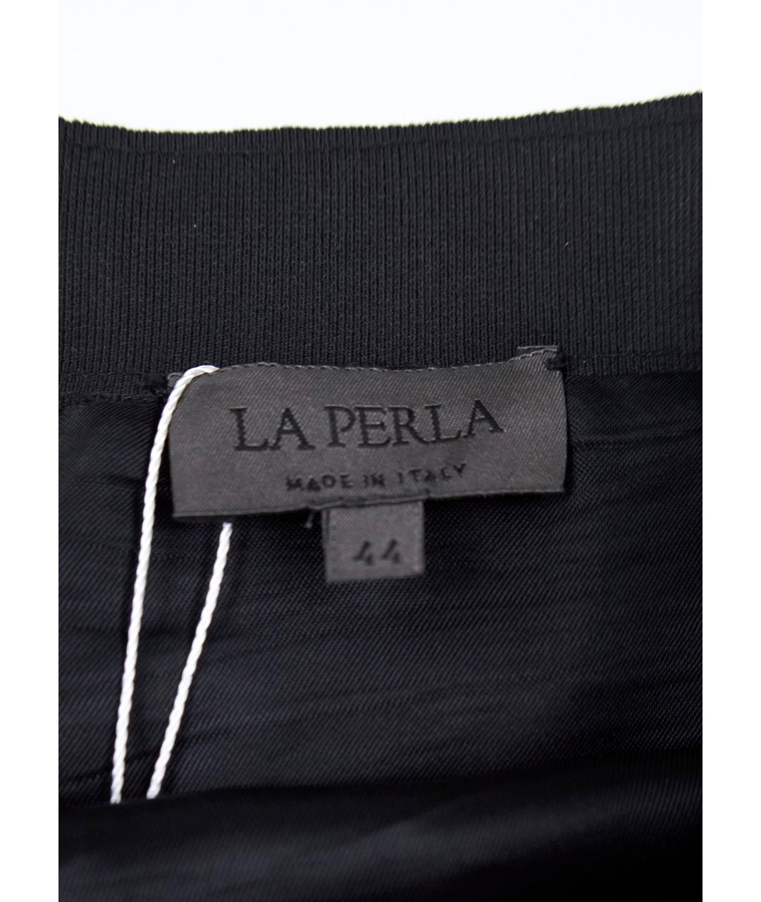 LA PERLA Черная шерстяная юбка миди, фото 3
