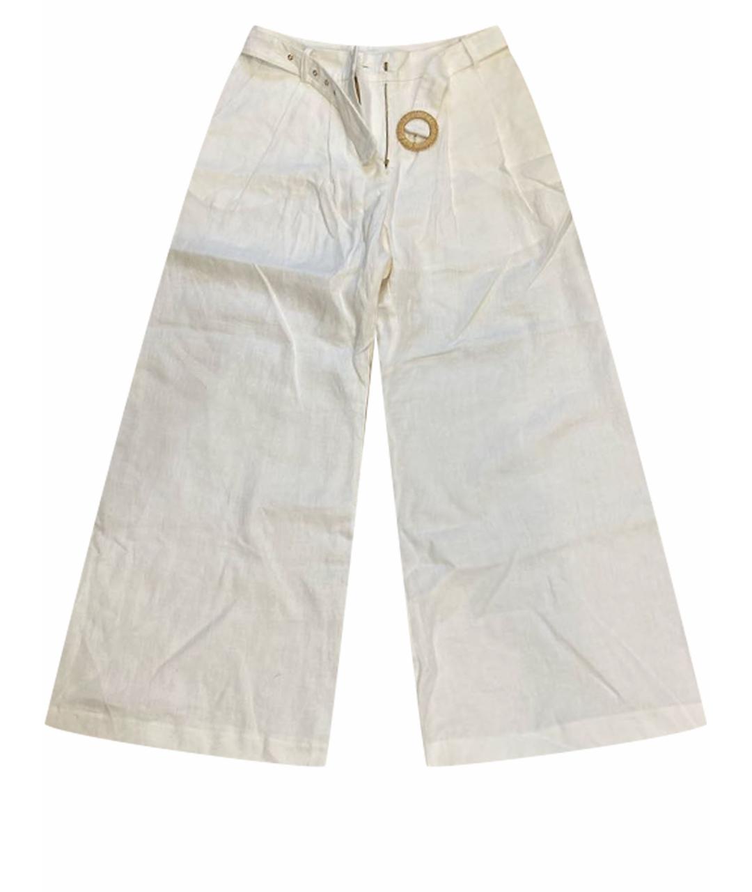 ZIMMERMANN Белые льняные брюки широкие, фото 1