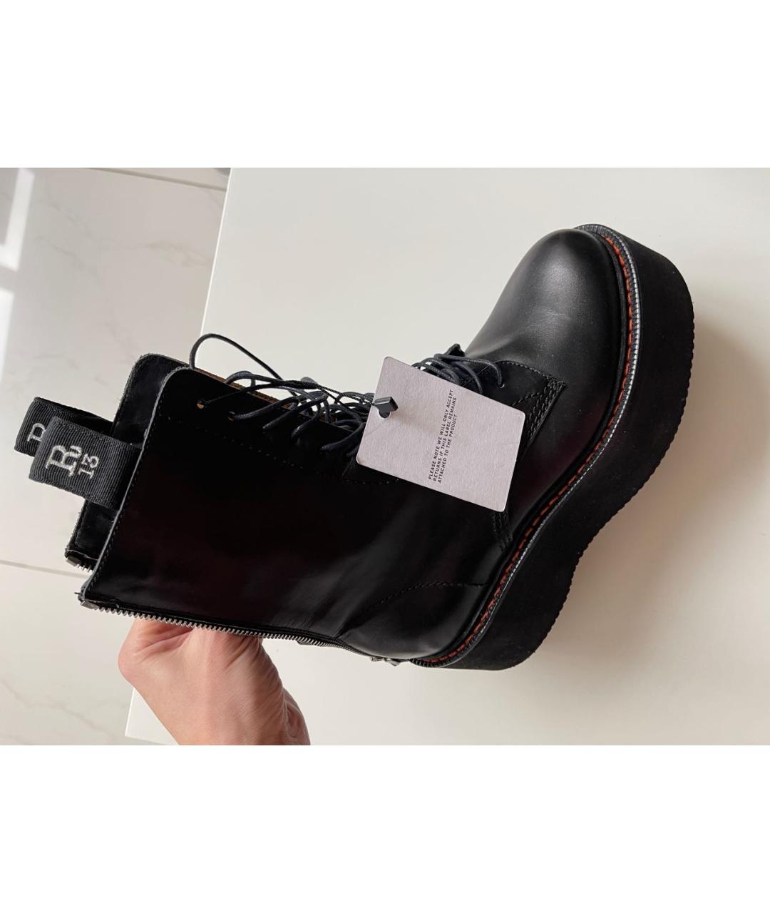 R13 Черные кожаные ботинки, фото 5