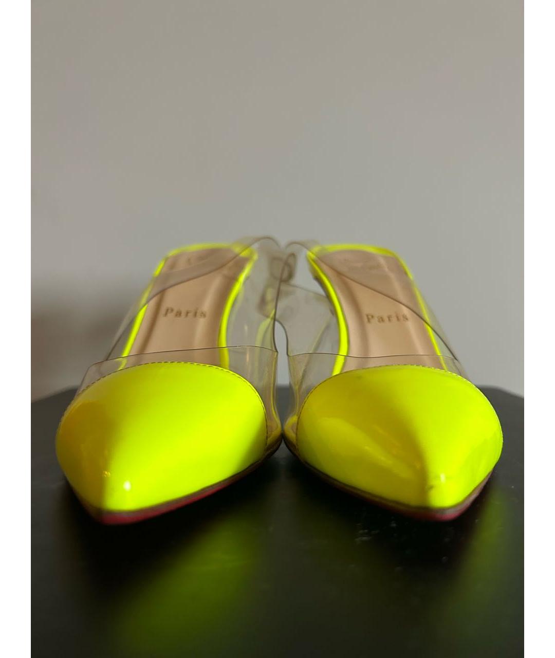 CHRISTIAN LOUBOUTIN Желтые туфли из лакированной кожи, фото 4
