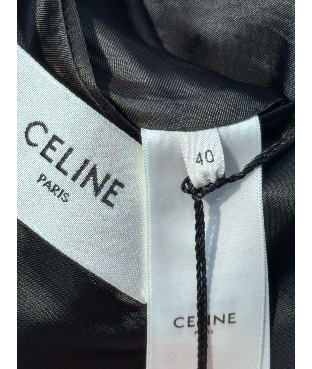 CELINE Антрацитовый шерстяной жакет/пиджак, фото 3