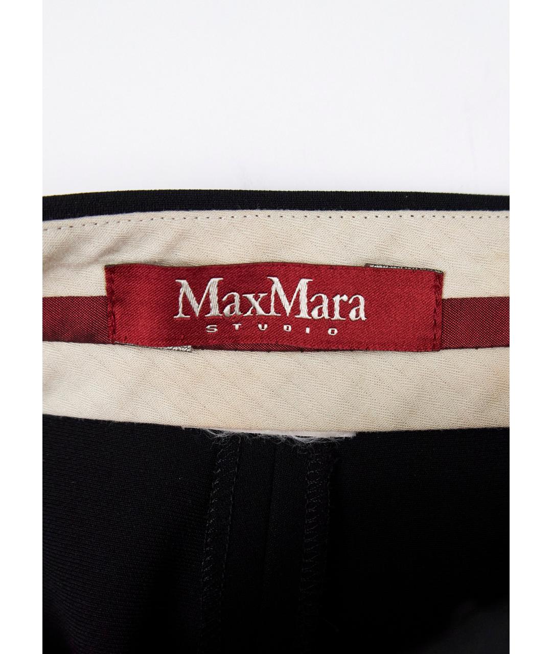 MAX MARA STUDIO Черные вискозные прямые брюки, фото 3