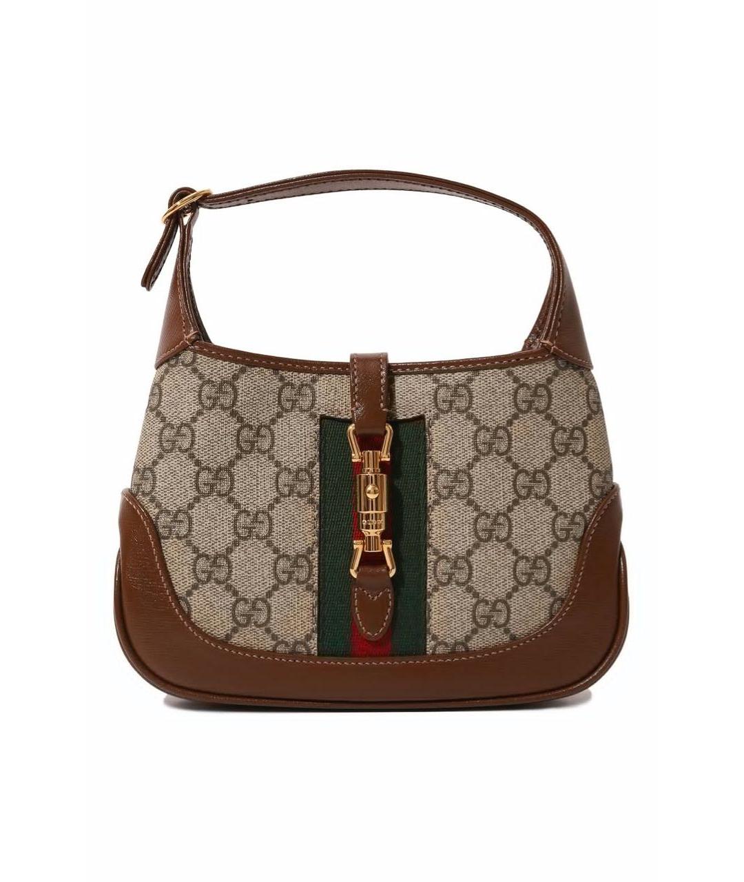 GUCCI Коричневая кожаная сумка с короткими ручками, фото 1