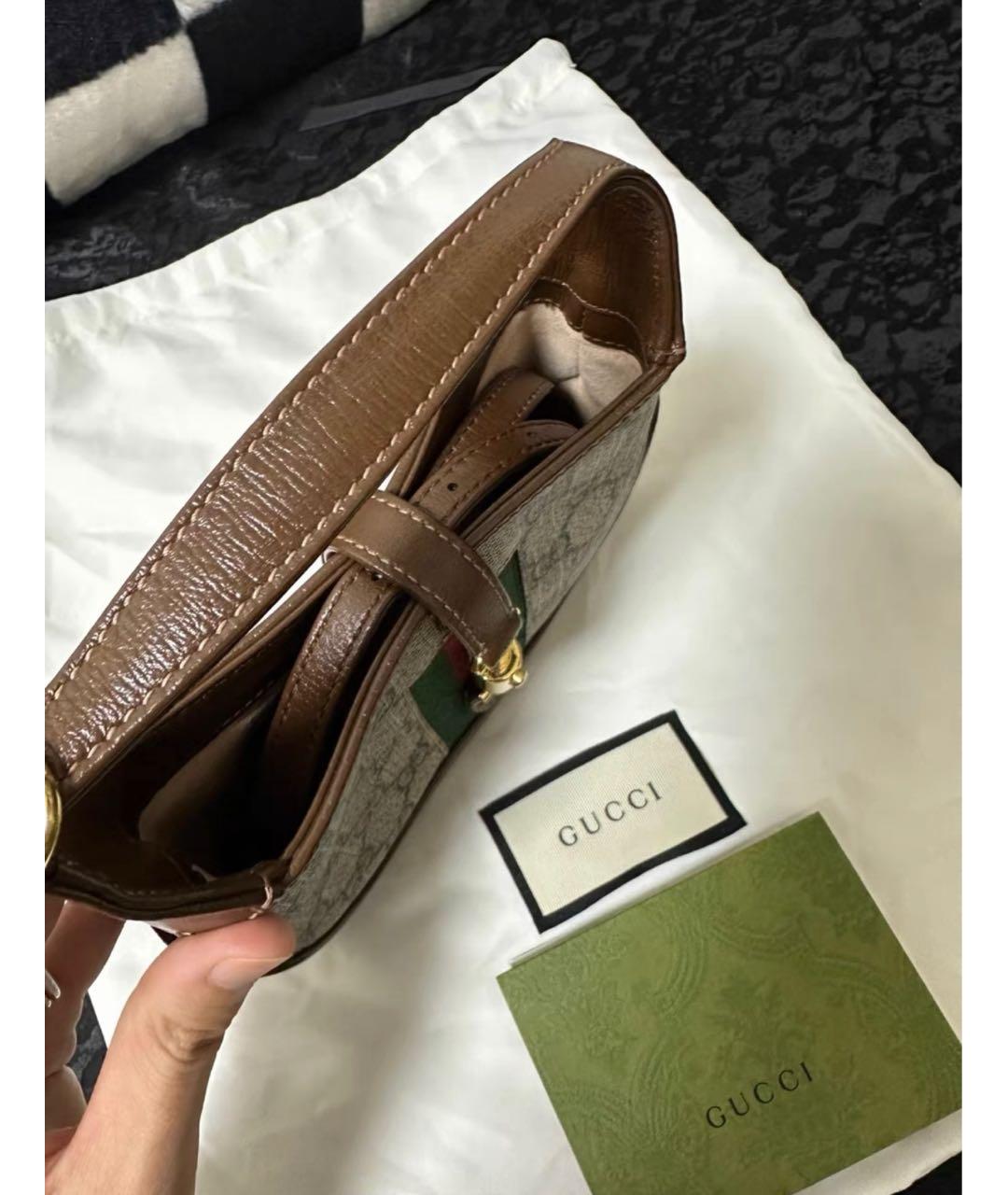 GUCCI Коричневая кожаная сумка с короткими ручками, фото 6